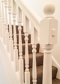 Stairs with balustrade.